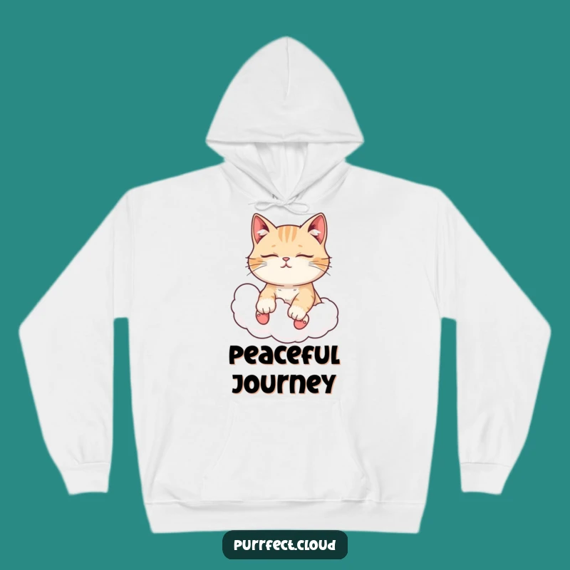 Funny Peaceful Cat Hoodie - Cozy Cloud Rider Sweatshirt, Comfort Gift!