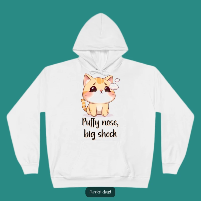 Funny Surprised Cat Cloud Hoodie: Cozy Feline Surprise Sweatshirt, Ultimate Funny Gift