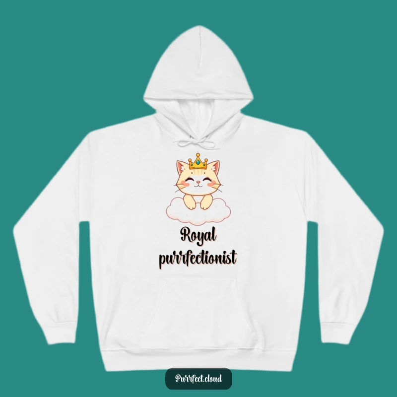 Funny Royal Cat Hoodie - Cozy Comfort with Crowned Cloud Cat Gift