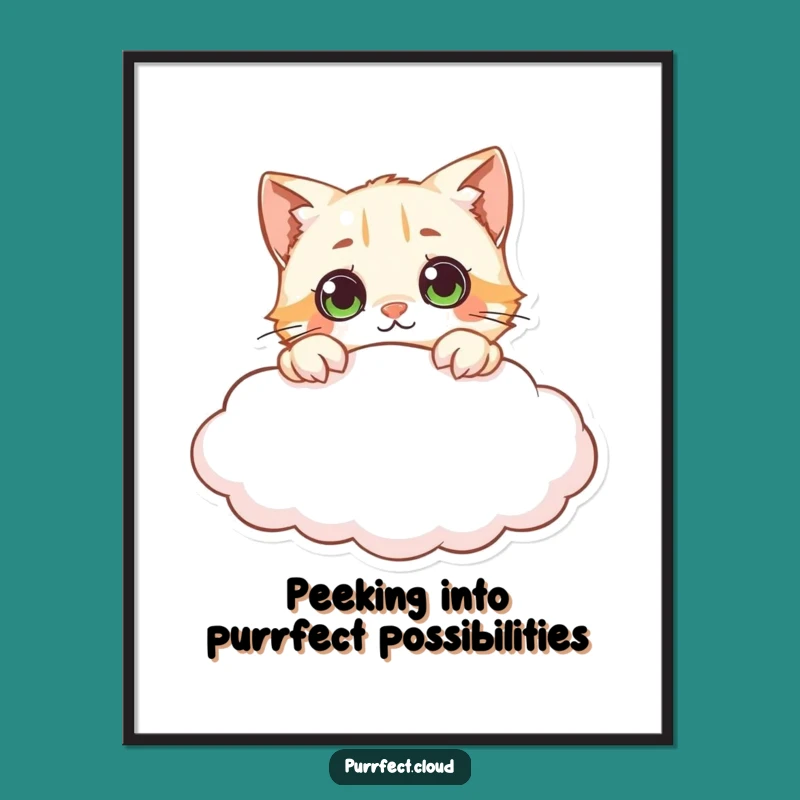 Free Printable Curious Cat Wall Art - Funny Downloadable Whimsical Decor Gift!