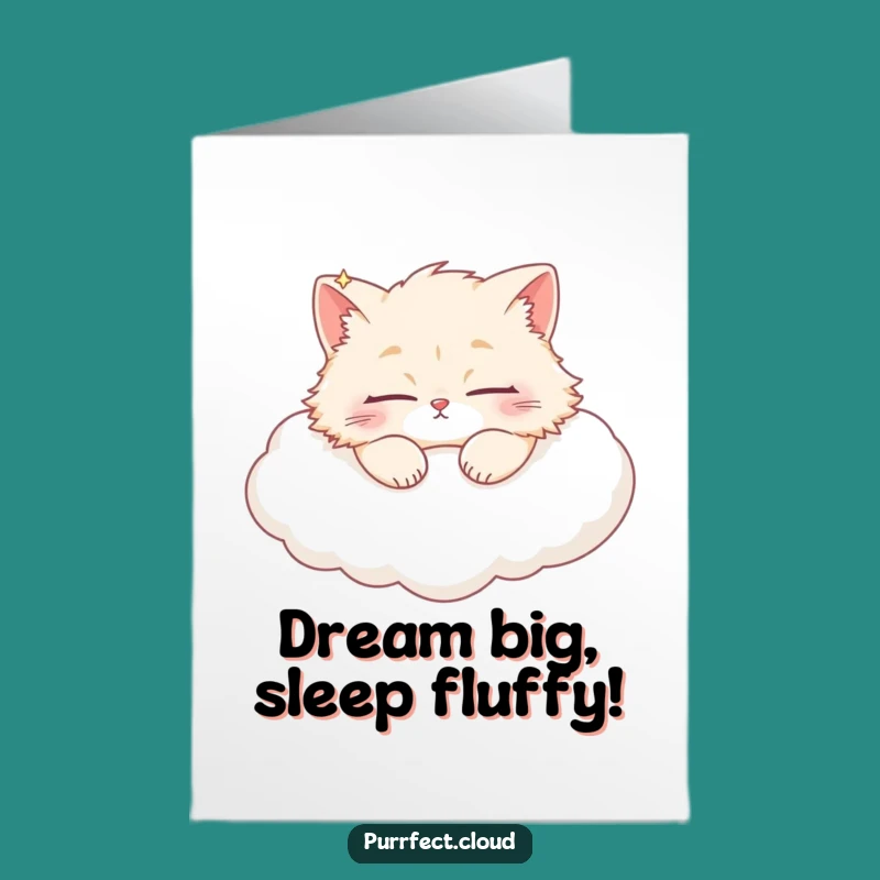 Sweet Free Printable Birthday Card: Sleepy Cloud Cat - Cozy Downloadable Gift