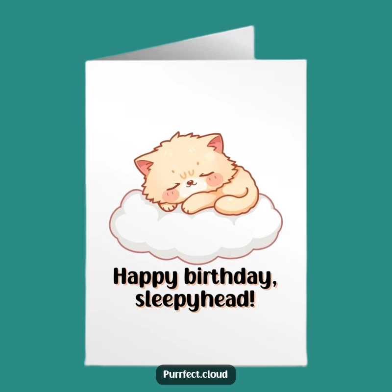 Free Printable Cloud Cat Birthday Card: Cute Downloadable Gift for Cat Lovers