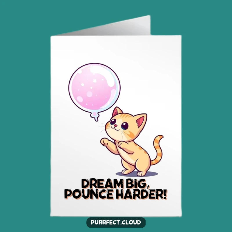 Free Printable Cat Card: Pounce on Success - Funny Downloadable Gift for Winners