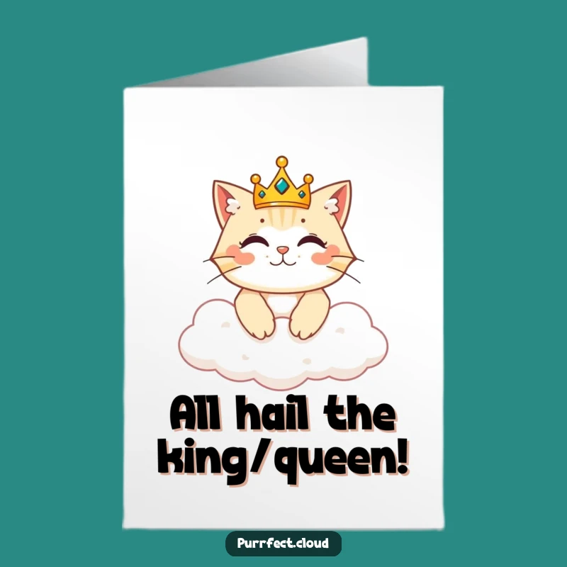Free Printable Congrats Card: Regal Cat Crown - Funny Downloadable Gift