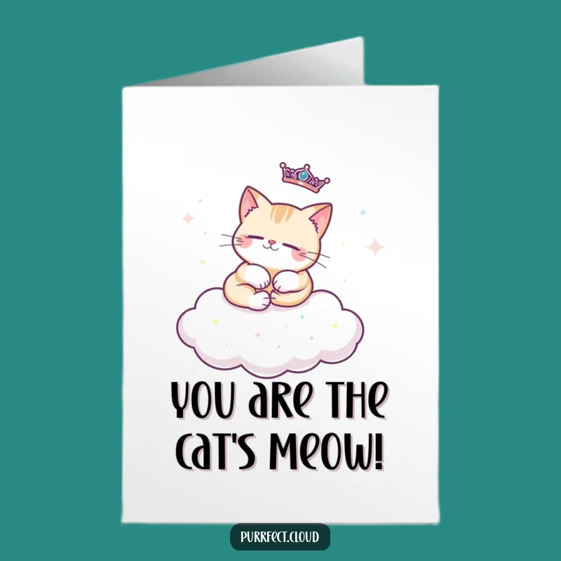 Free Printable Royal Cat Congrats Card - Glamorous Downloadable Greeting