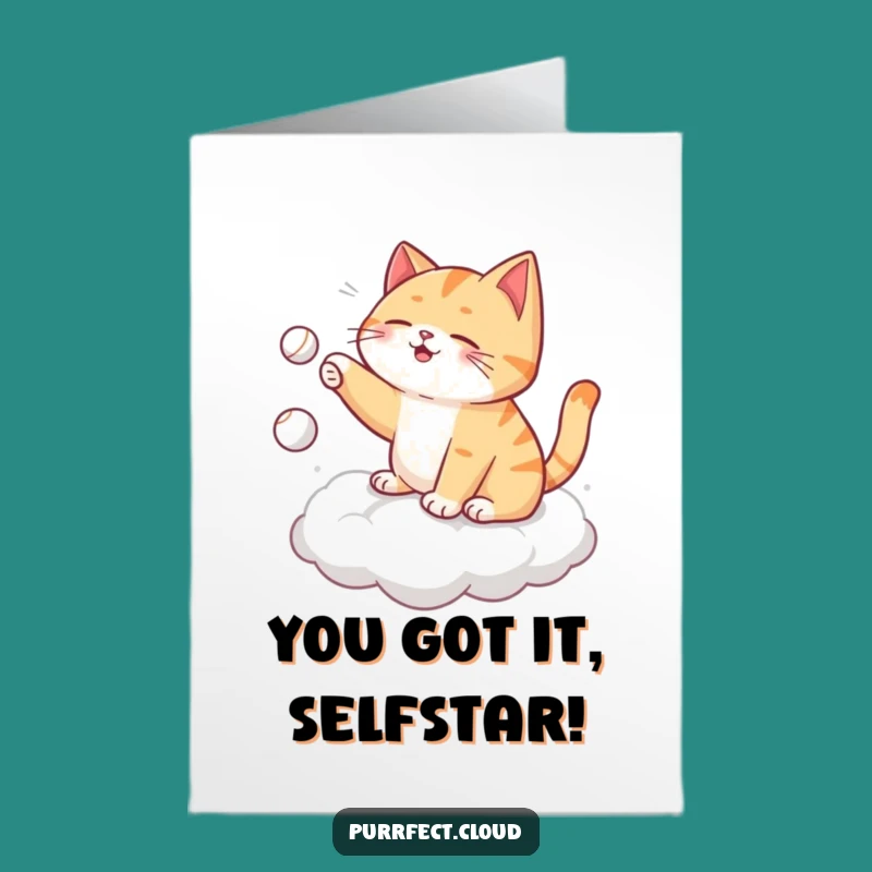 Free Printable Congrats Card: Cat's Solo Game Funny Downloadable Gift