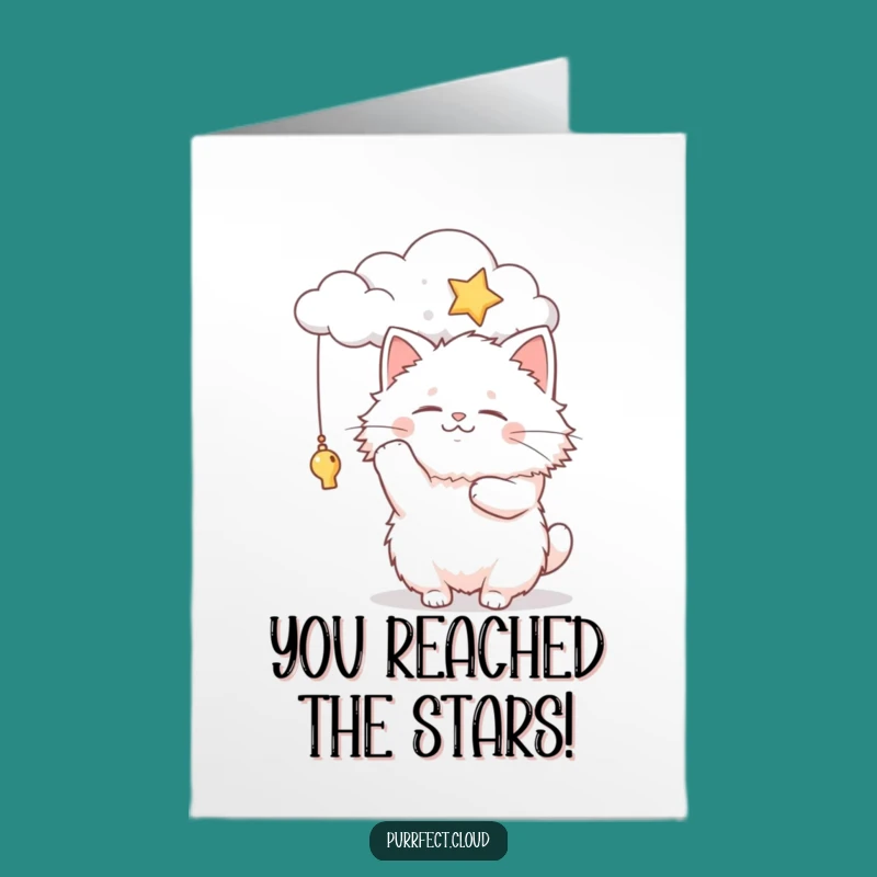 Free Printable Congrats Card: Fluffy Cat & Star, Funny Downloadable Gift