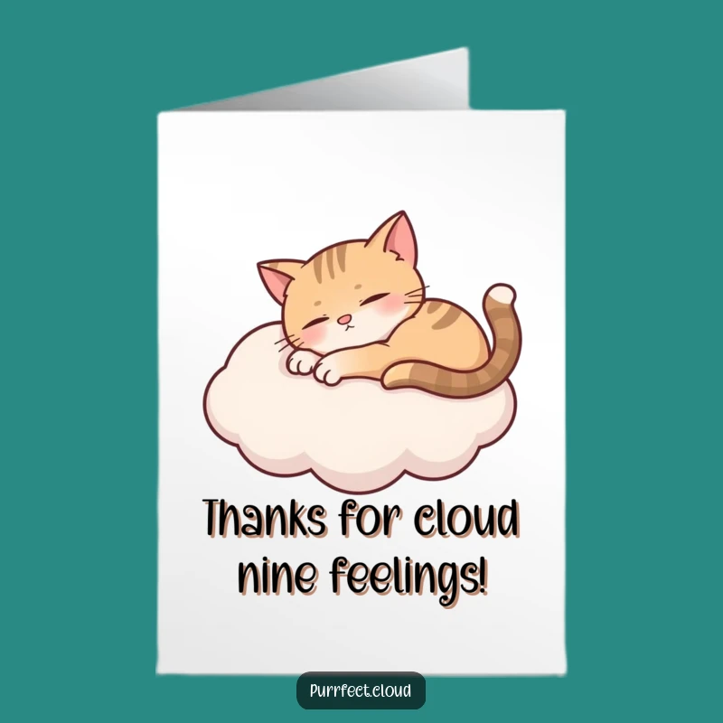 Free Printable Thank You Card: Serene Cloud Cat, Downloadable Gift of Thanks