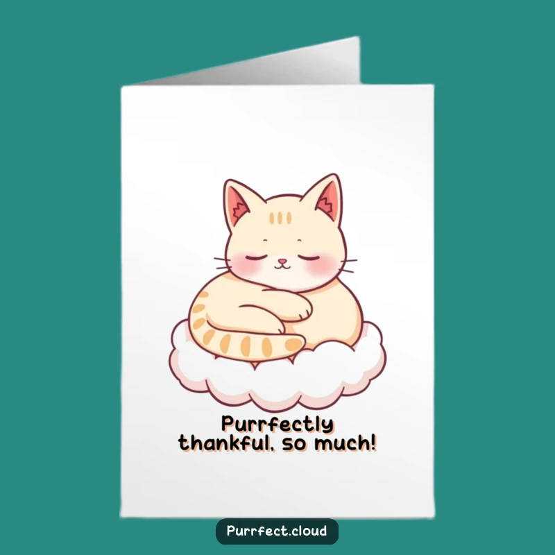 Free Printable Thanks Card: Content Cat Gratitude, Cozy Thanks!