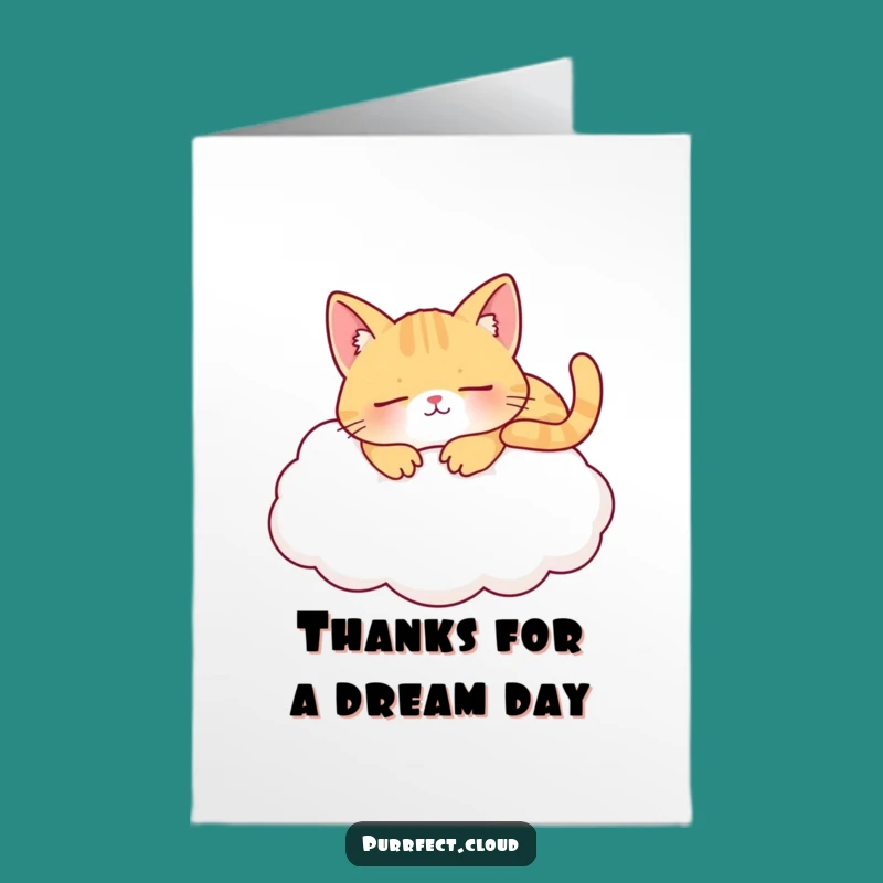 Calming Free Printable Thank You Card: Cloud Cat Peace Downloadable