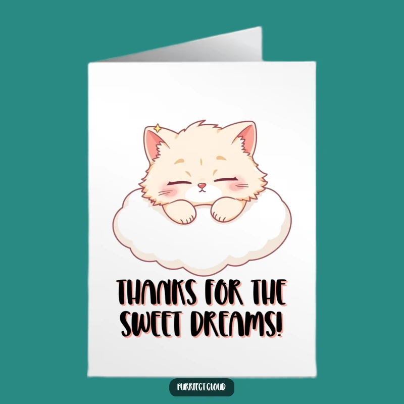 Gentle Free Printable Thank You Card: Cloud Cat Gratitude - DIY Downloadable