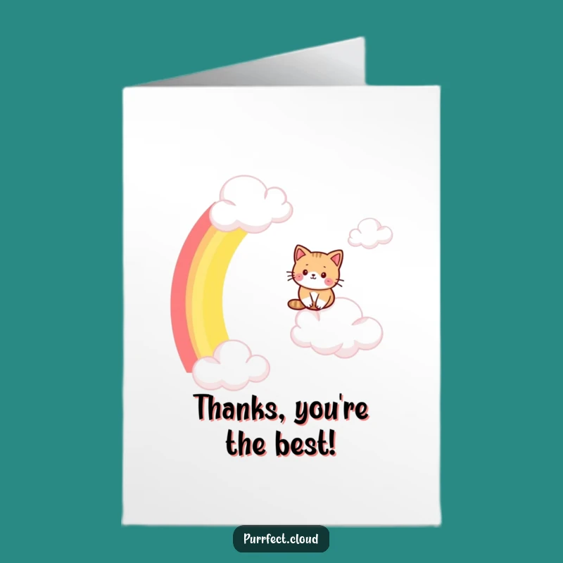Free Printable Thank You Card: Cat's Rainbow Glide Thanks You!