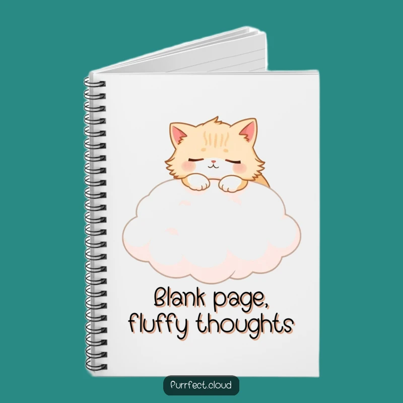 Funny Fluffy Cat Cloud Notebook: Cozy Kitty Journal Gift