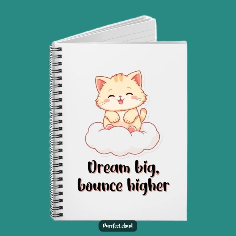 Funny Fluffy Cloud Cat Bouncing Notebook, Hilarious Journal for Cat Fans