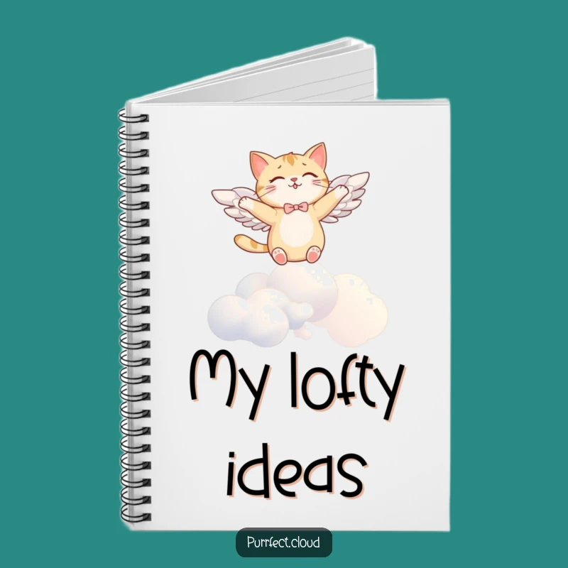 Funny Angel Cat Notebook - Winged Journal for Creative Thoughts, Great Gift!