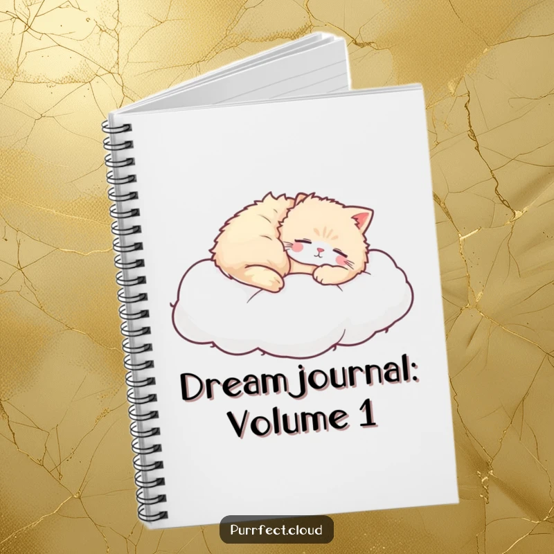 Funny Cat Cloud Notebook, a cat naps on a cloud, ruled pages for writing, perfect for journaling, cute gift.