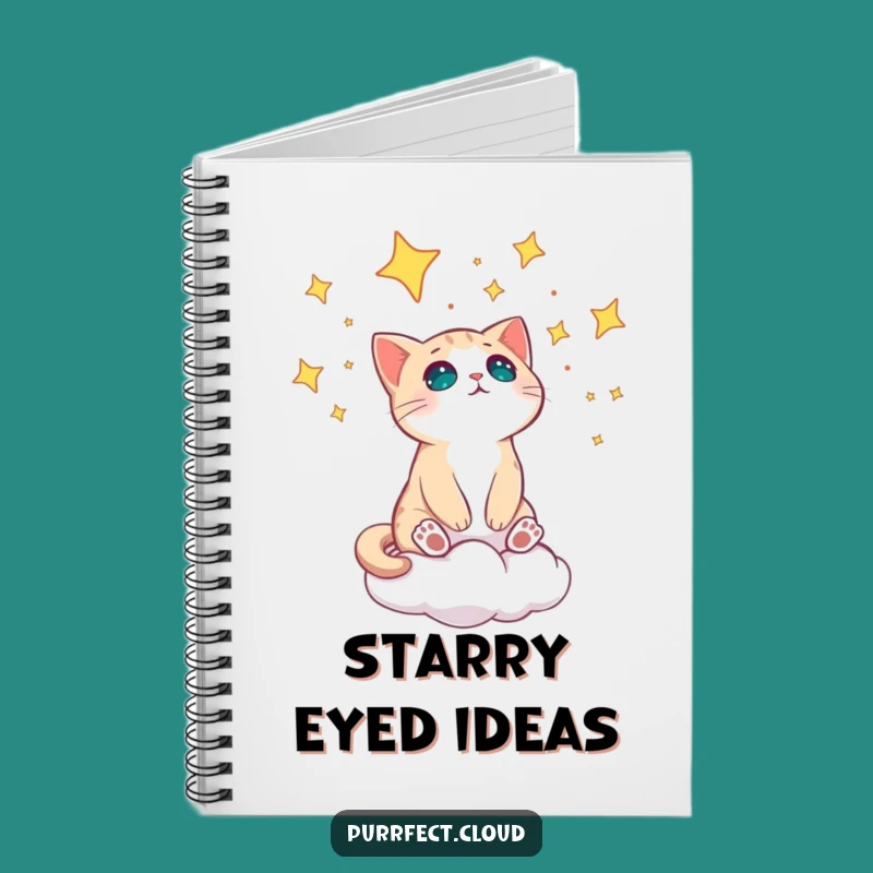 Funny Cat Star Gazing Notebook - Jot Down Wonders Gift