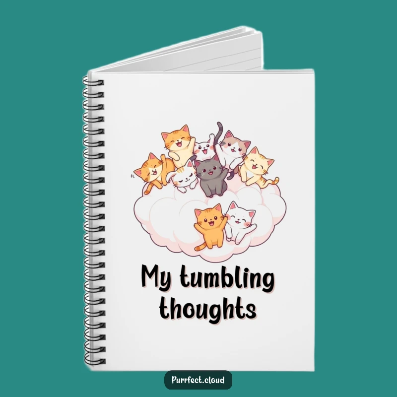 Funny Cat Tumble Notebook: Joyful Cloud Journal - Ideal Funny Gift
