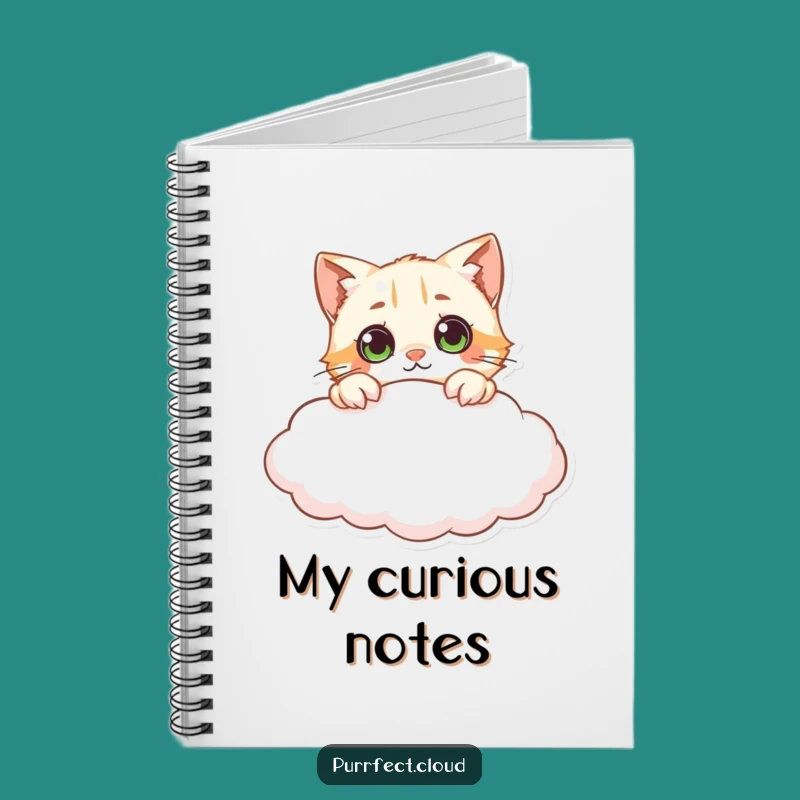 Funny Curious Cat Cloud Notebook - Jot Down Curious Ideas