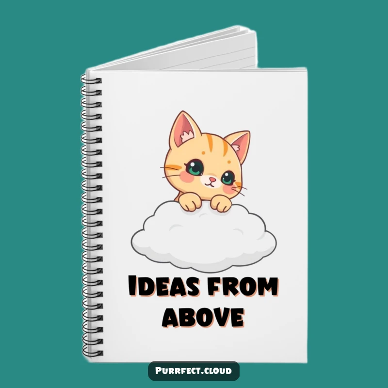 Funny Curious Cat Notebook - Cloud Kitty Journal - Perfect Gift for Cat Lovers