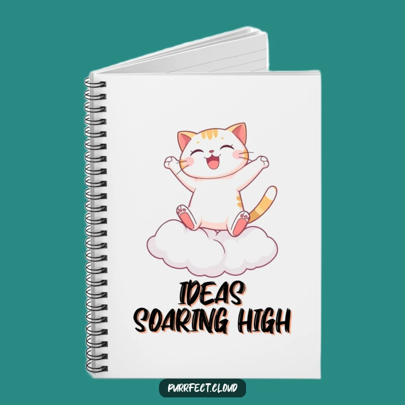 Funny Joyful Cat Cloud Notebook - Capture Adventures in Style