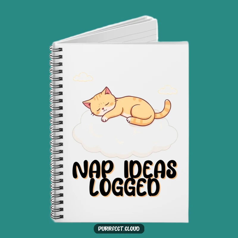 Funny Napping Cloud Cat Notebook, Journal for Peaceful Thoughts