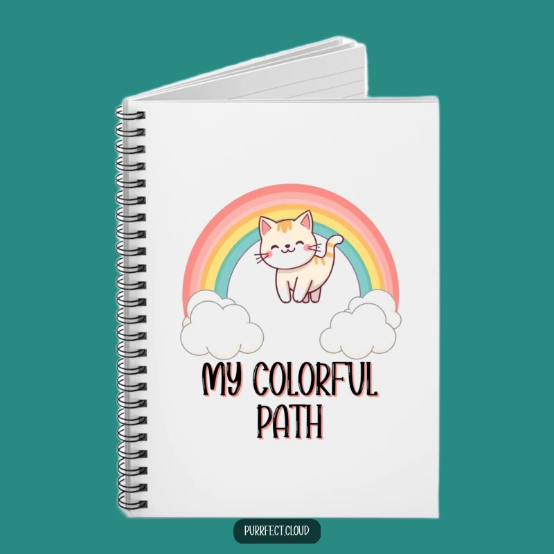 Funny Rainbow Sliding Cat Notebook - Jot Down Happy Thoughts