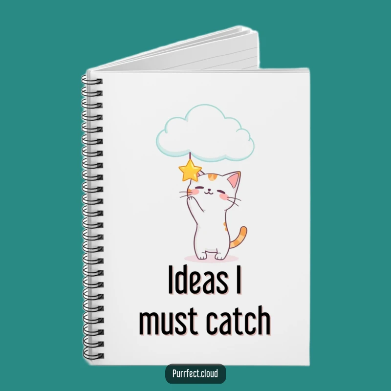 Funny Playful Cat Star Cloud Notebook: Adventure Kitty Journal Gift