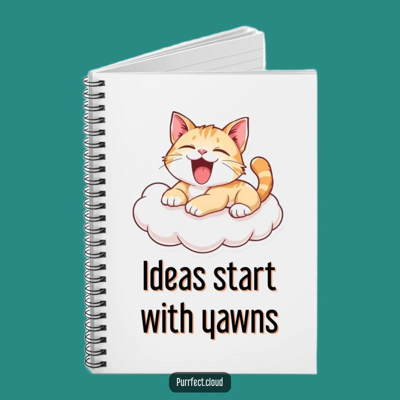 Funny Yawning Cat Notebook: Playful Cloud Journal - Perfect Funny Gift