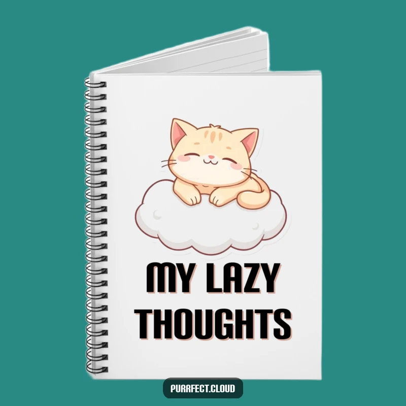 Funny Purring Cat Cloud Notebook - Jot Down Peaceful Thoughts
