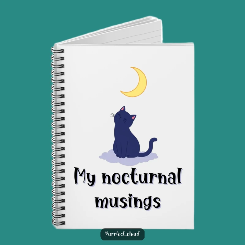 Funny Cat Moon Notebook - Silhouette Dream Journal