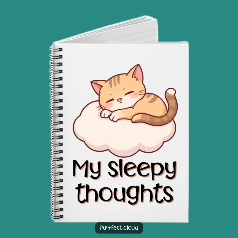 Funny Cloud Cat Peek Notebook - Curious Explorer Journal Gift