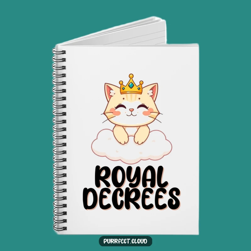 Funny Royal Cat Notebook - Jot Notes with Crowned Cat Humor Gift