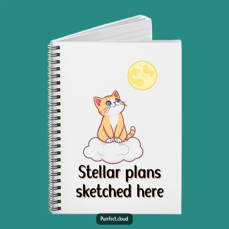 Funny Moon Gazing Cat Notebook: Capture Your Celestial Ideas