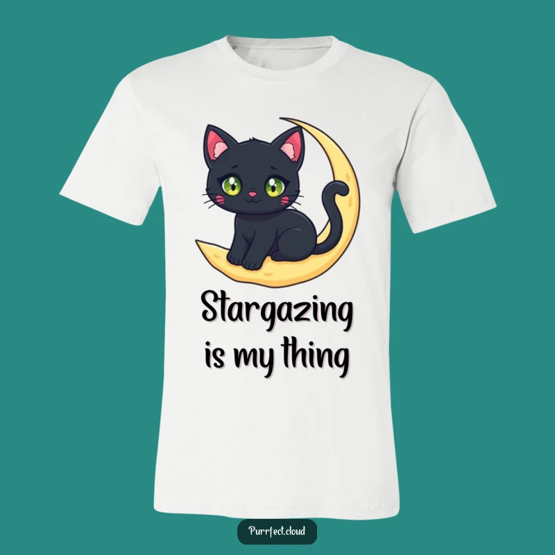 Funny Black Cat Moon T-Shirt: Wear the Magic of the Night Sky