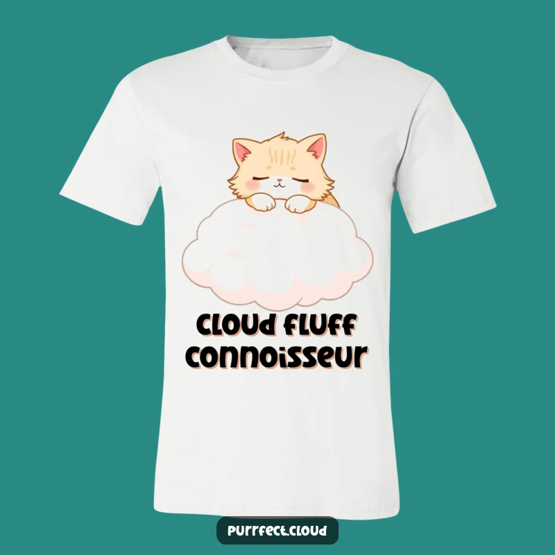 Funny Fluffy Cat Cloud T-Shirt: Cozy Sleepy Kitty Tee Gift