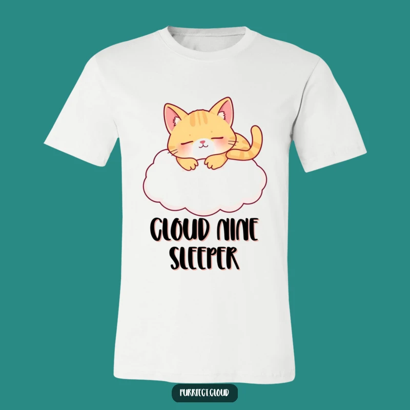 Funny Napping Cat Cloud T-Shirt: Wear Your Dreams with Feline Comfort