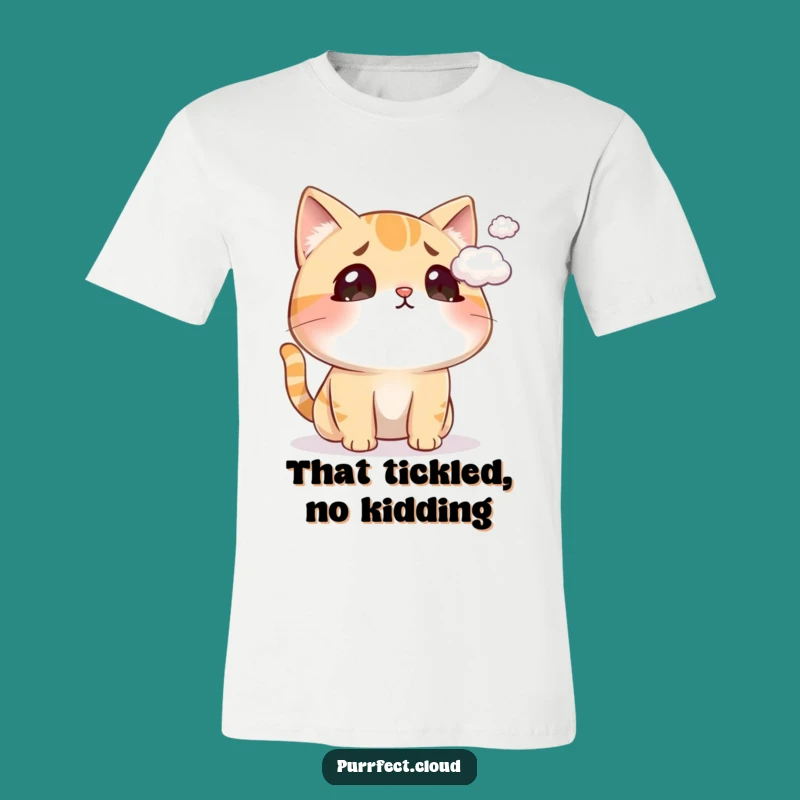 Funny Surprised Cat Cloud T-Shirt: Comical Feline Reaction Tee, Great Funny Gift