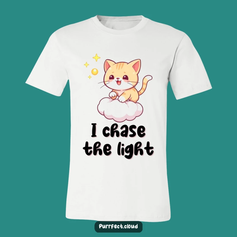 Funny Playful Cat Orb T-Shirt: Energetic Feline Chase Tee, Great Funny Gift