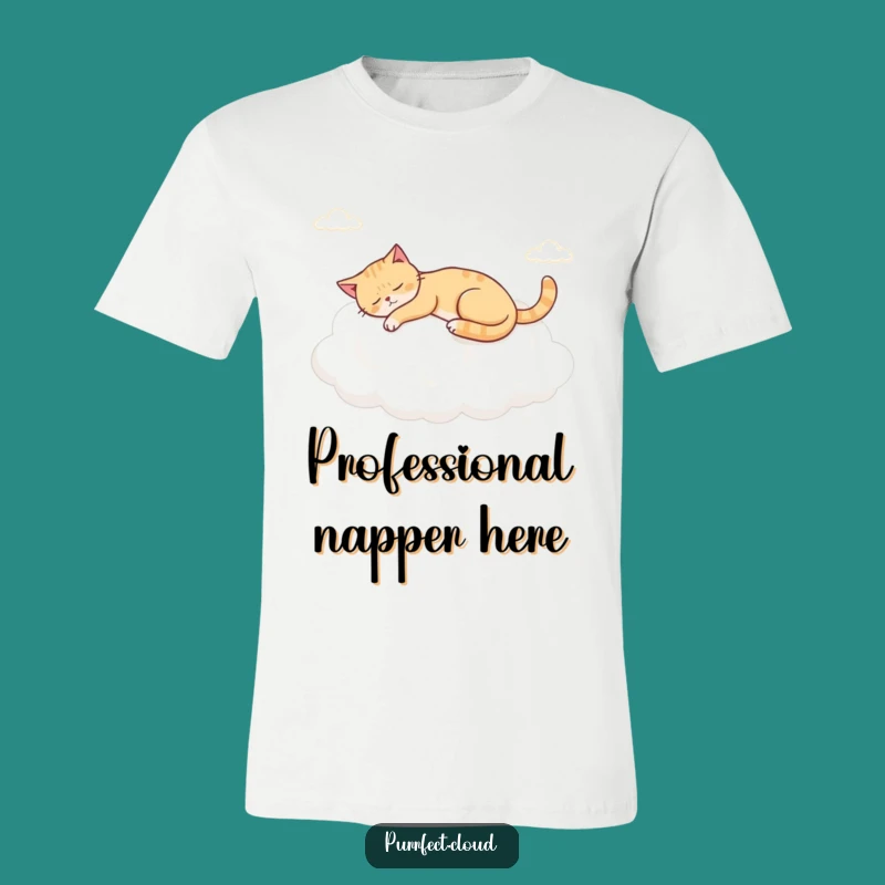 Funny Napping Cloud Cat T-Shirt, Relaxing Sleepy Shirt for Cat Fans