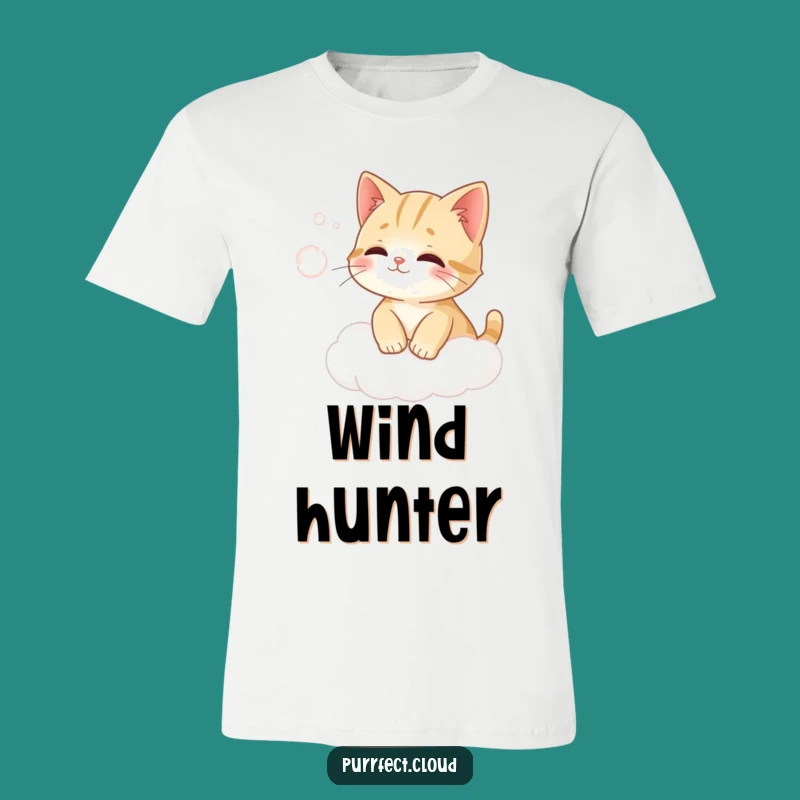 Funny Cat Cloud Wind Catching Tee - Playful & Dreamy Gift