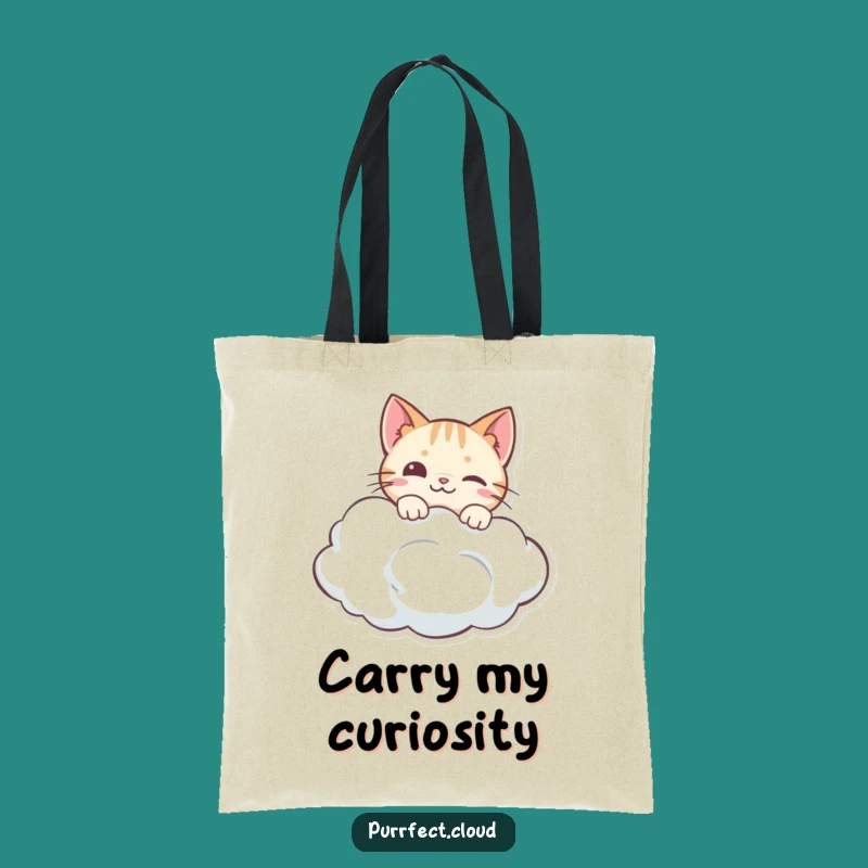 Funny Curious Cat Tote Bag: Carry Your Curiosity with Feline Humorous Style