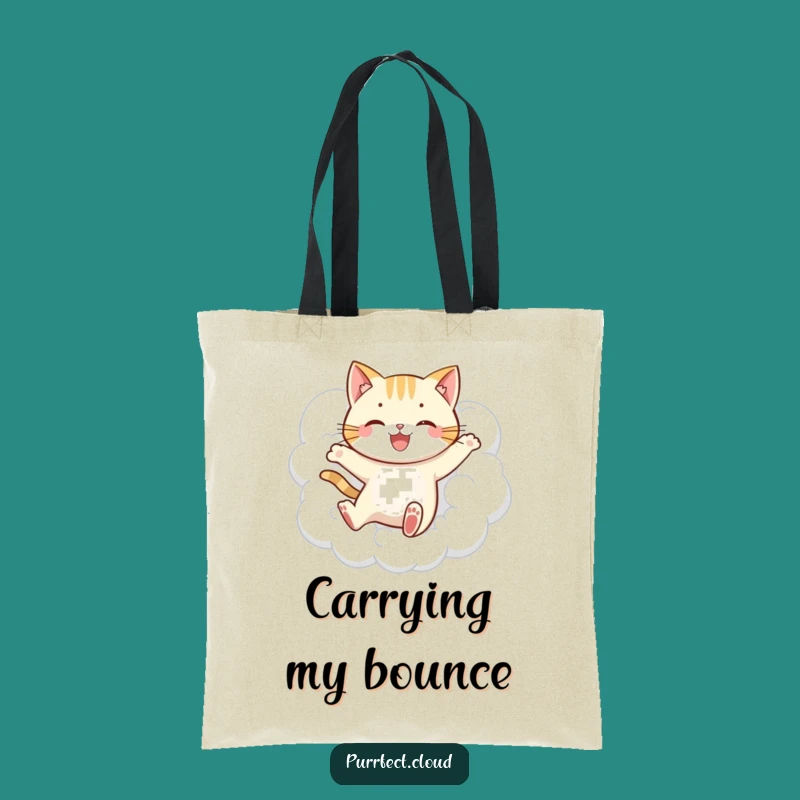 Funny Jumping Cat Cloud Tote Bag - Carry Your Playfulness