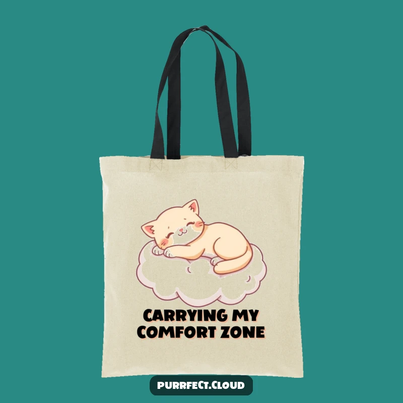 Funny Lazy Cat Cloud Tote Bag - Hilarious & Practical Cat Lover Carryall
