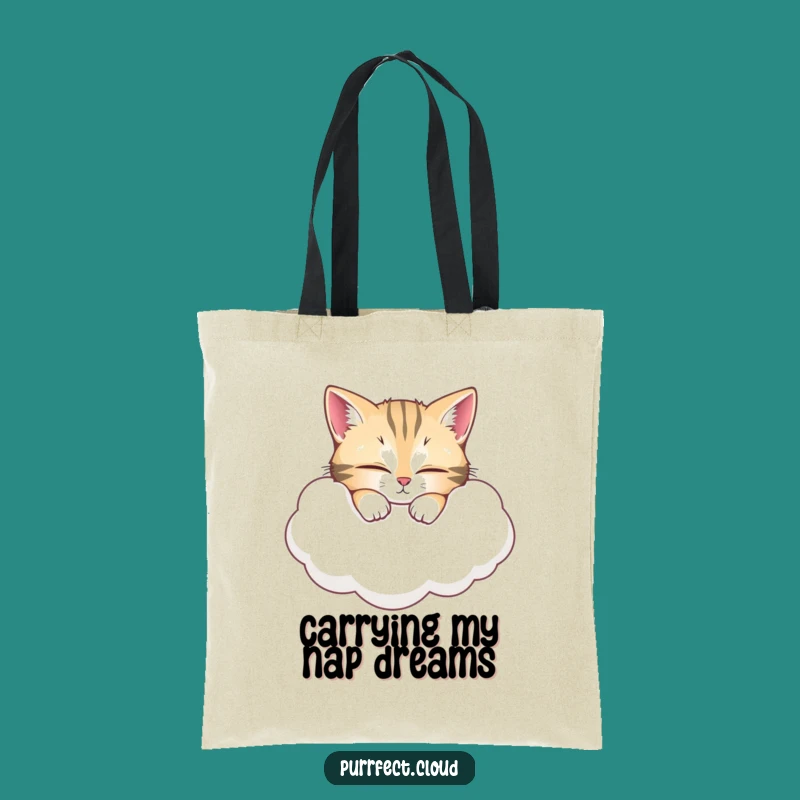 Funny Cat Cloud Nap Tote Bag: Cute Wide-Eyed Kitty Bag - Ideal Funny Gift