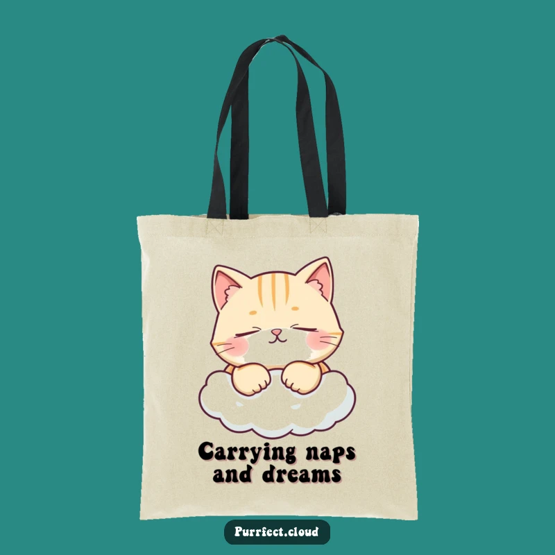 Funny Contented Cat Tote Bag: Carry Your Happy Vibes Everywhere