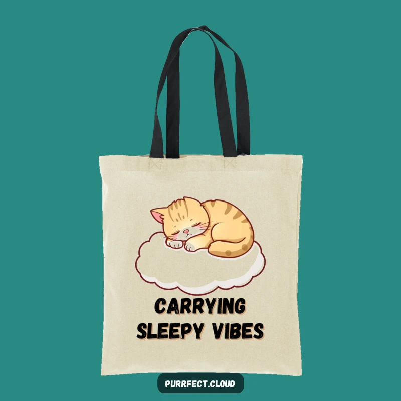 Funny Peaceful Cat Cloud Tote Bag - Carry Your Calmness