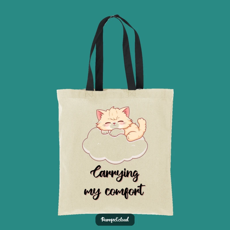 Funny Cat Cloud Lounger Tote Bag - Stylishly Relaxed Feline Accessory