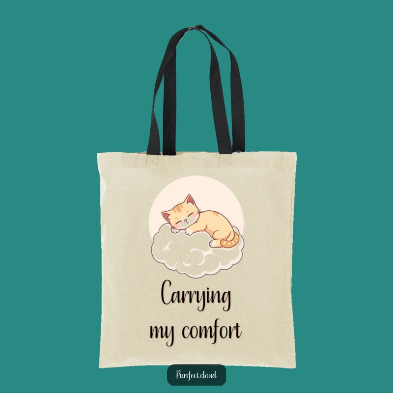 Funny Cat Cloud Tote Bag: Contented Stretch Design, Stylish & Practical Gift