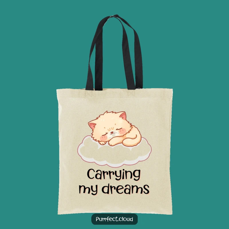 Funny Cat Cloud Tote Bag: Sleepy Kitty Carry-All, Ideal Funny Gift